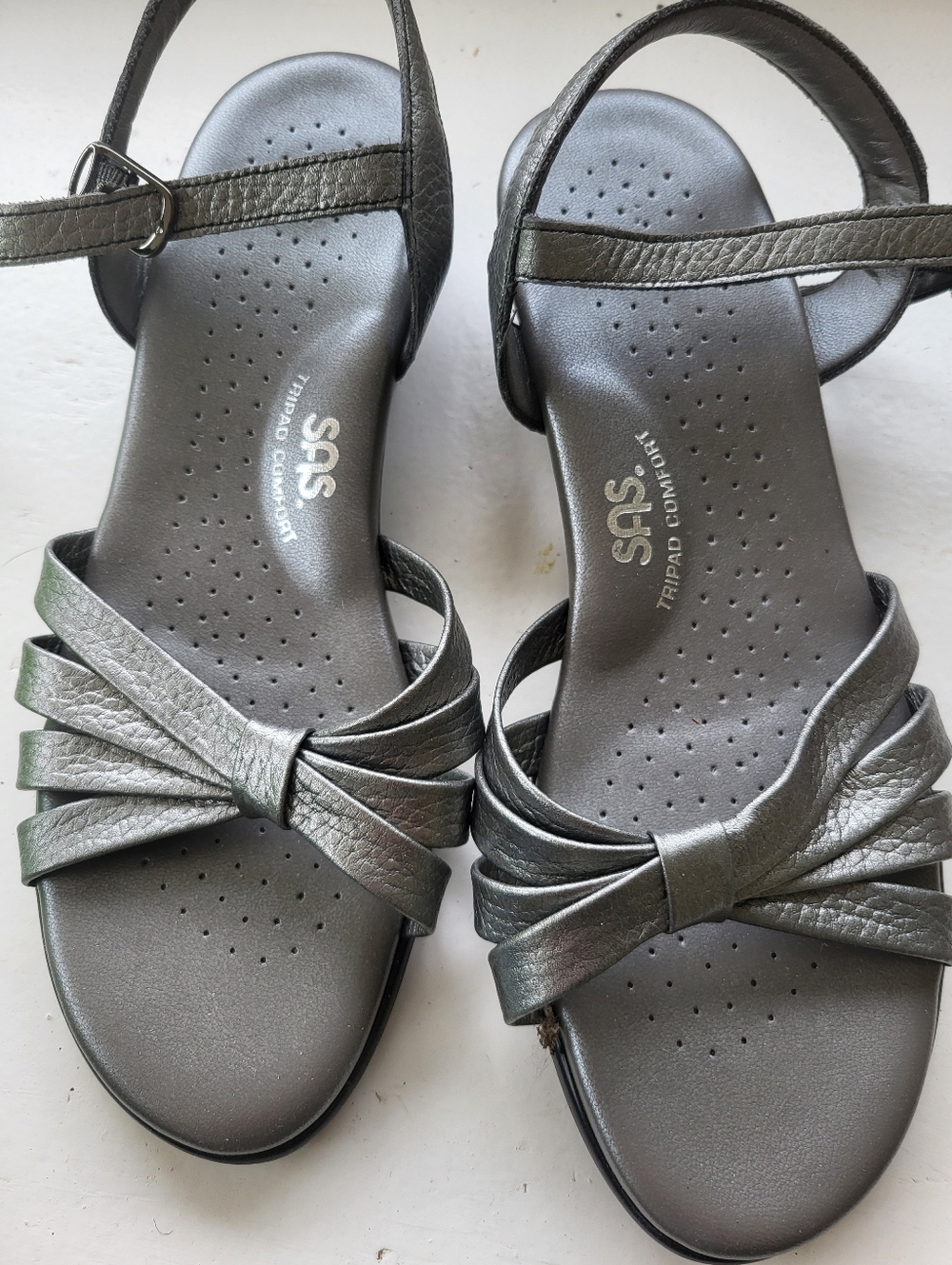 SAS Silver Sandals Size 9M